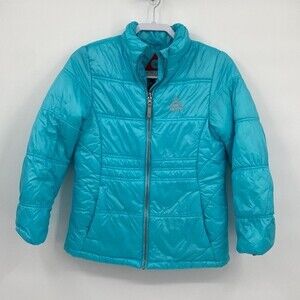 Gerry Kid's Large Zip Up Long Sleeve Winter Puffer Jacket Coat Blue
